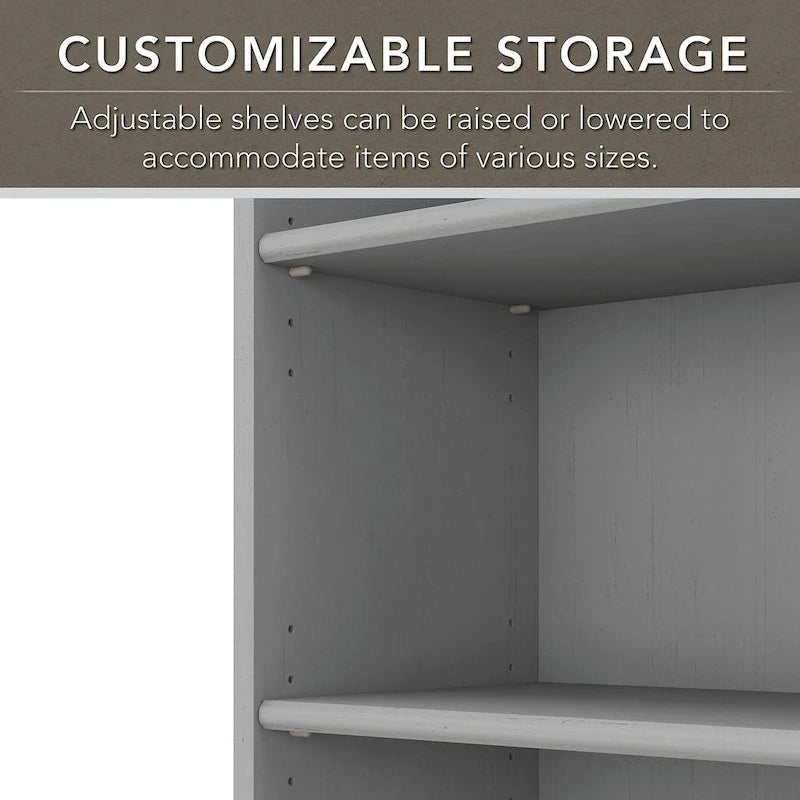 5-Shelf Bookcase with Adjustable Shelves – Antique Finish