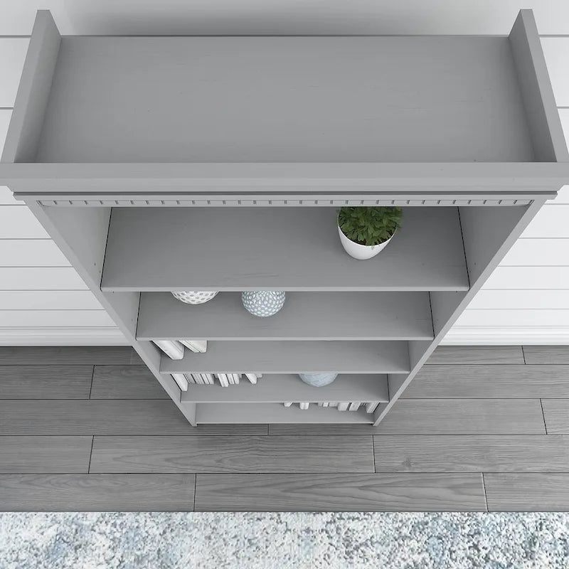 5-Shelf Bookcase with Adjustable Shelves – Antique Finish