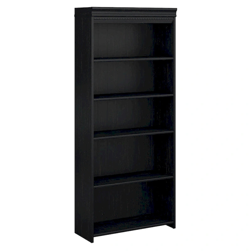 5-Shelf Bookcase with Adjustable Shelves – Antique Finish