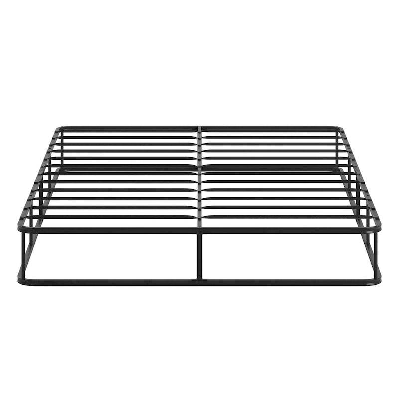 Black Metal Platform Bed Frame with Slat Support — No Box Spring Needed