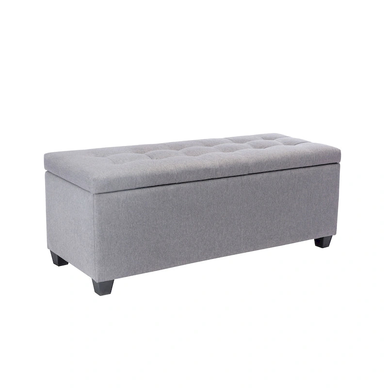 Fabric Upholstered Flip-Top Storage Bench – Entryway & Living Room Organizer
