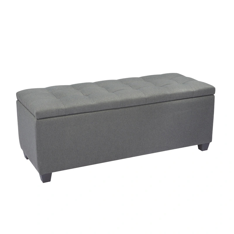 Fabric Upholstered Flip-Top Storage Bench – Entryway & Living Room Organizer