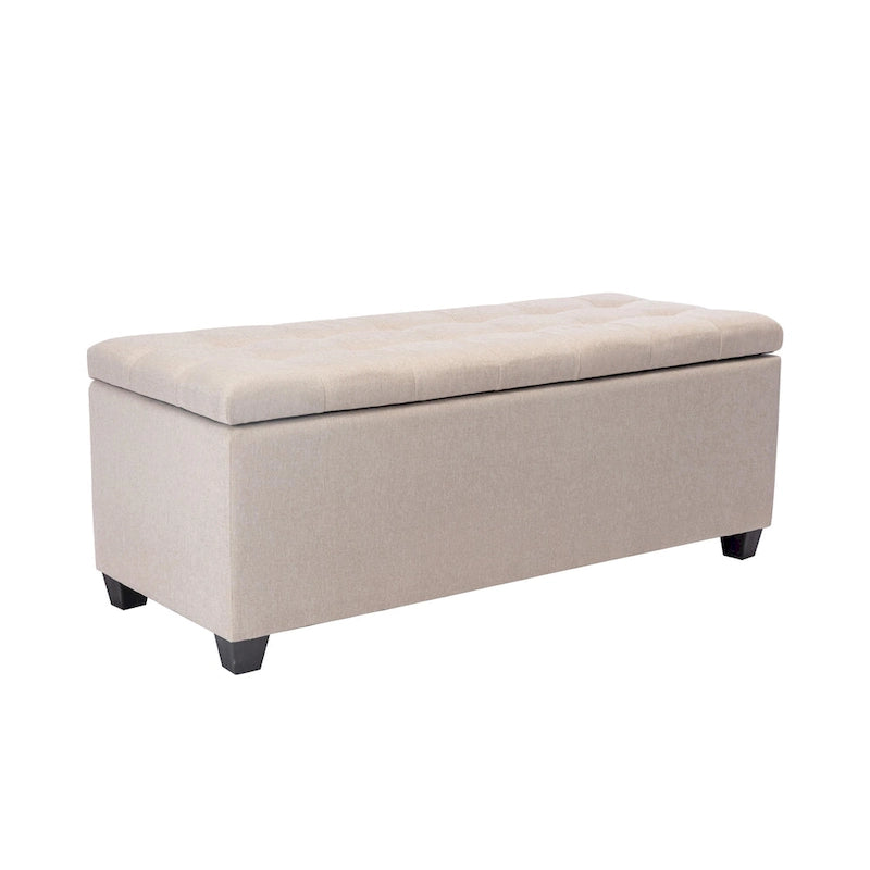 Fabric Upholstered Flip-Top Storage Bench – Entryway & Living Room Organizer