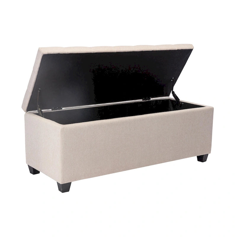 Fabric Upholstered Flip-Top Storage Bench – Entryway & Living Room Organizer