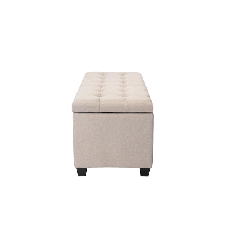 Fabric Upholstered Flip-Top Storage Bench – Entryway & Living Room Organizer