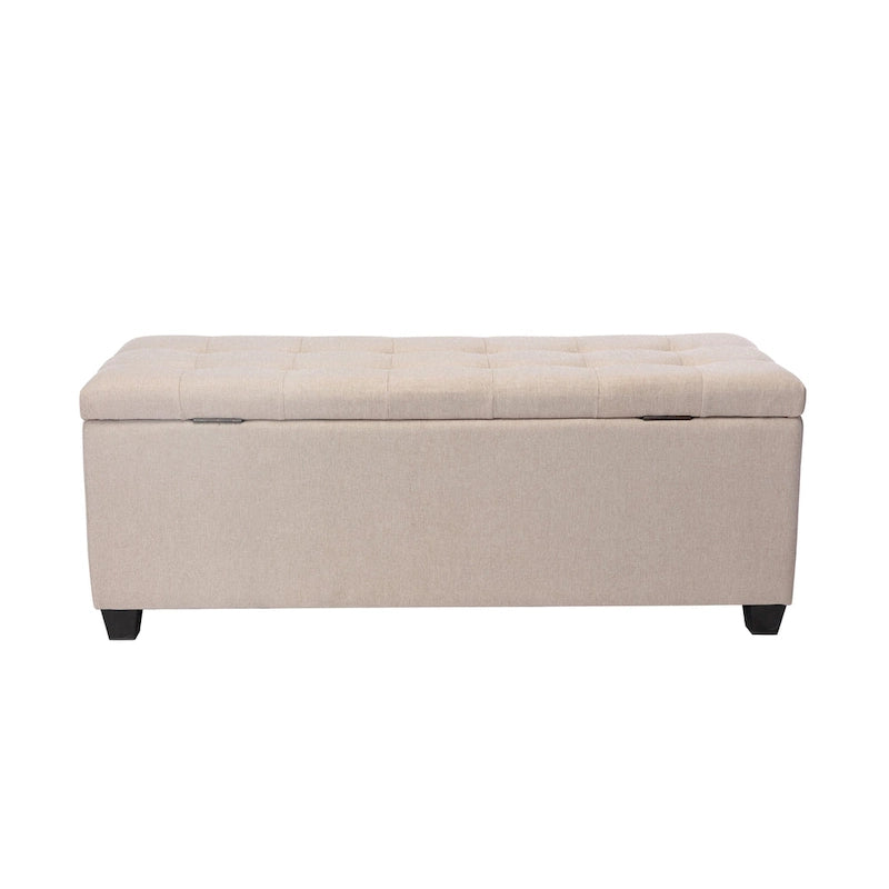 Fabric Upholstered Flip-Top Storage Bench – Entryway & Living Room Organizer
