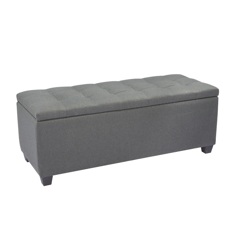 Fabric Upholstered Flip-Top Storage Bench – Entryway & Living Room Organizer