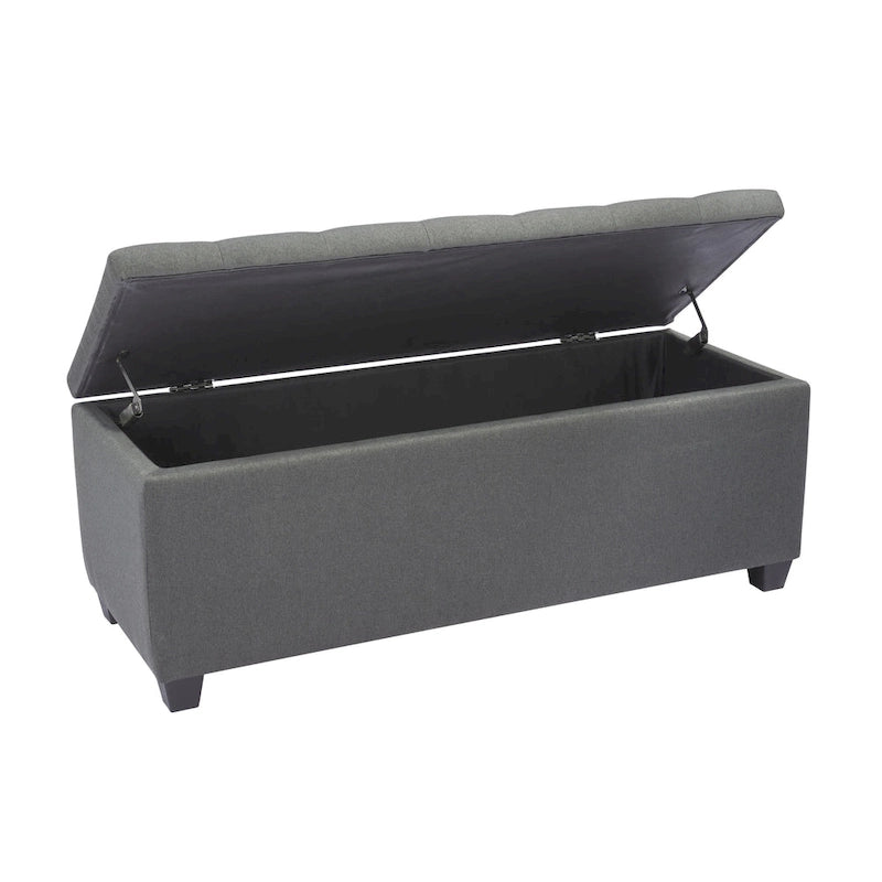 Fabric Upholstered Flip-Top Storage Bench – Entryway & Living Room Organizer