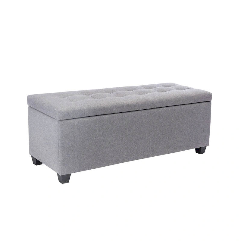 Fabric Upholstered Flip-Top Storage Bench – Entryway & Living Room Organizer
