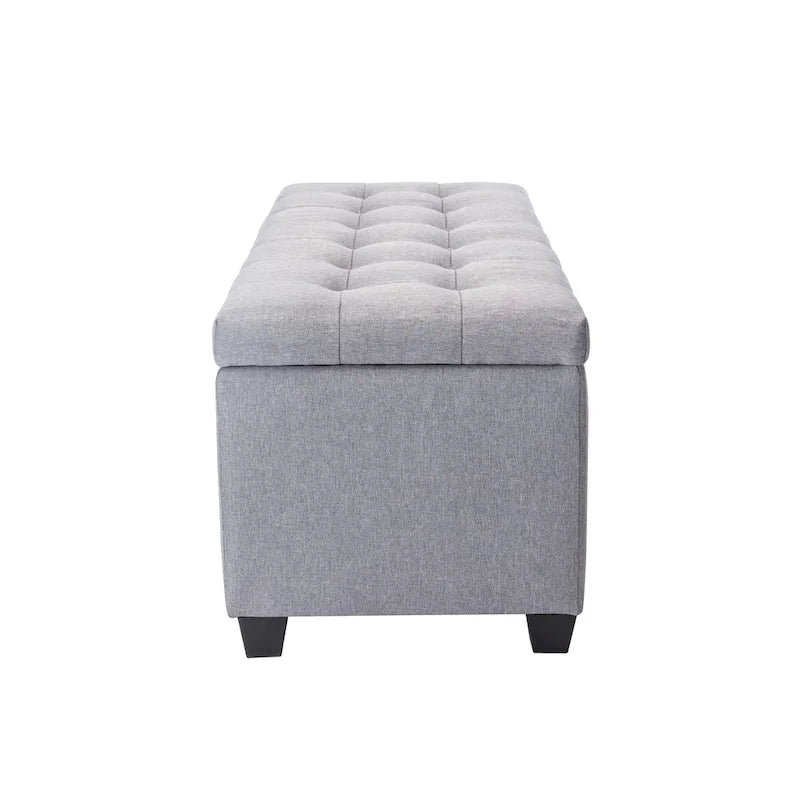Fabric Upholstered Flip-Top Storage Bench – Entryway & Living Room Organizer