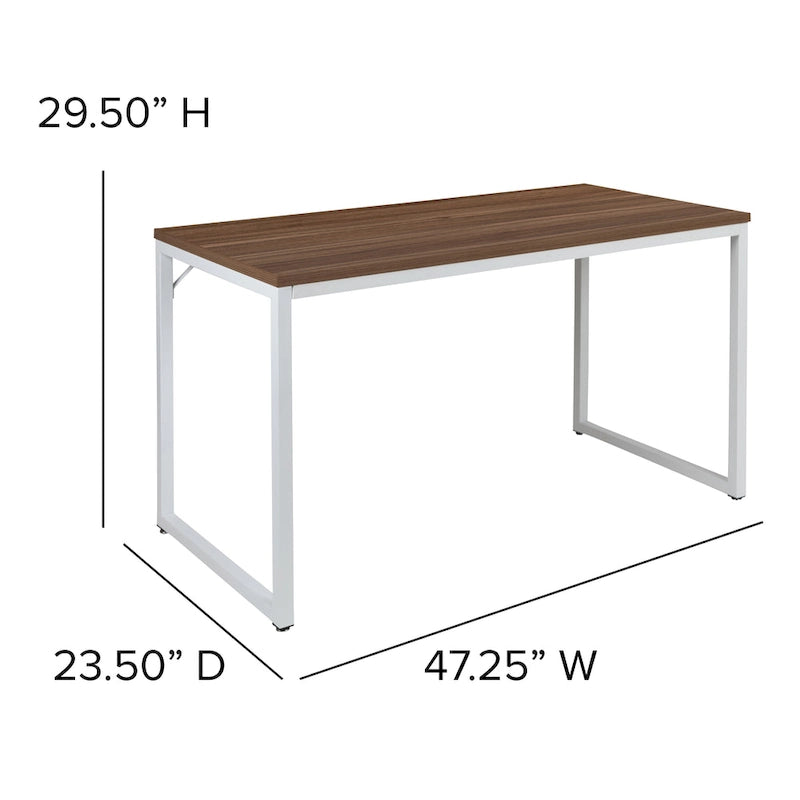 47" Industrial Style Office Desk with Heavy-Duty Steel Frame – Writing & Computer Table