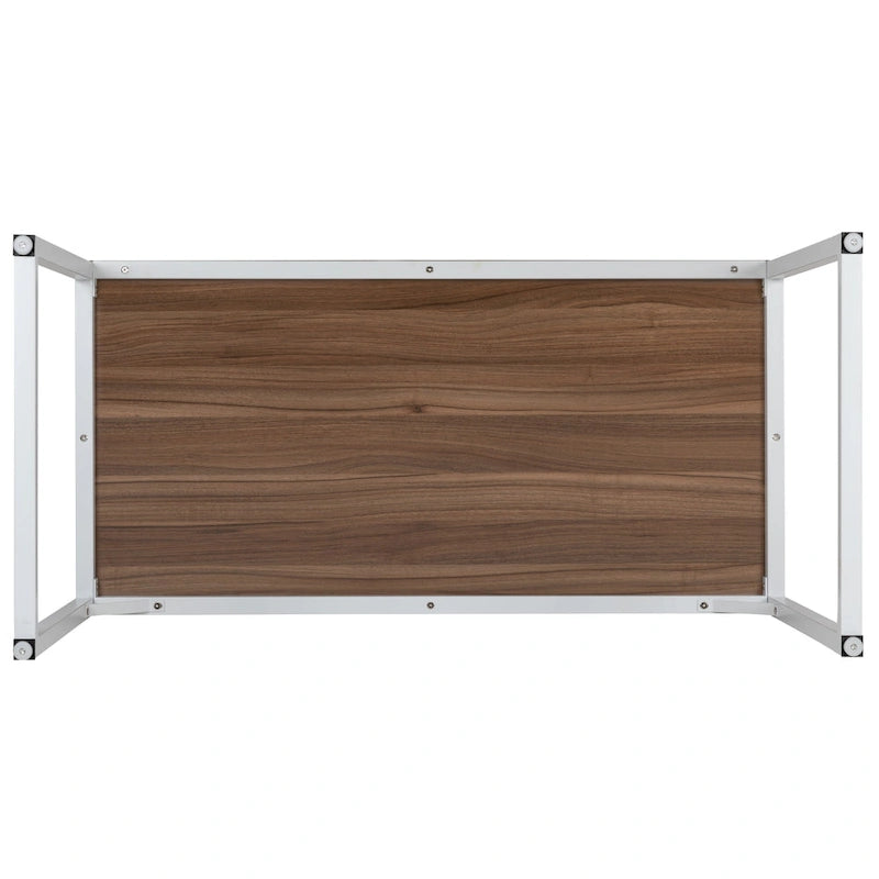47" Industrial Style Office Desk with Heavy-Duty Steel Frame – Writing & Computer Table