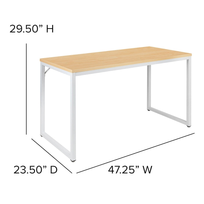 47" Industrial Style Office Desk with Heavy-Duty Steel Frame – Writing & Computer Table