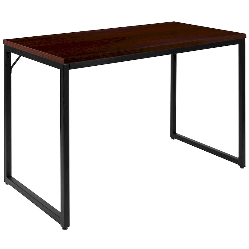 47" Industrial Style Office Desk with Heavy-Duty Steel Frame – Writing & Computer Table
