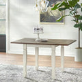 Two-Tone Drop Leaf Dining Table with Extendable Leaves