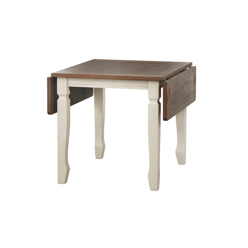 Two-Tone Drop Leaf Dining Table with Extendable Leaves