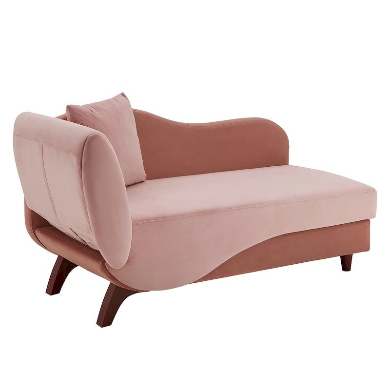 Two-Tone Velvet Storage Chaise Lounge with Adjustable Back & Accent Pillow