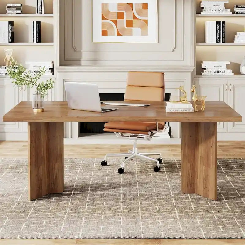 63-Inch Farmhouse Style Large Multi-Purpose Desk