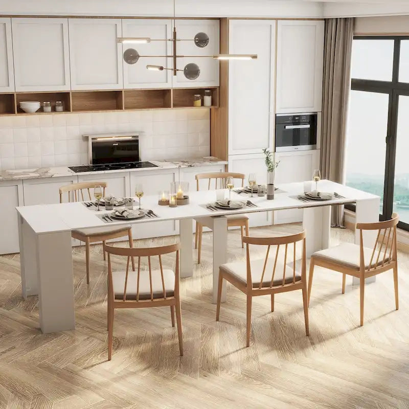 Extendable Wood Dining Table – Minimalist Console & Dining Table