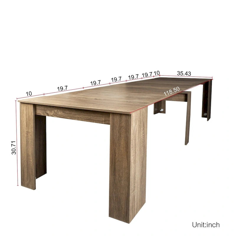 Extendable Wood Dining Table – Minimalist Console & Dining Table
