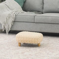 U-Shape Fabric Ottoman Footstool with Wood Legs