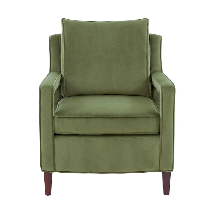 Modern Velvet Accent Armchair with Spring Foam Seat