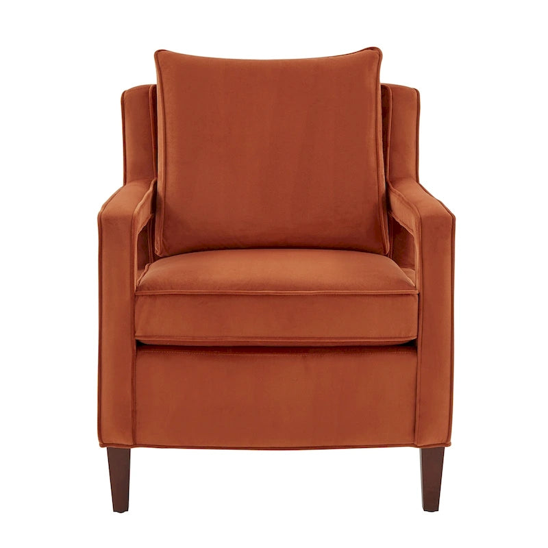 Modern Velvet Accent Armchair with Spring Foam Seat