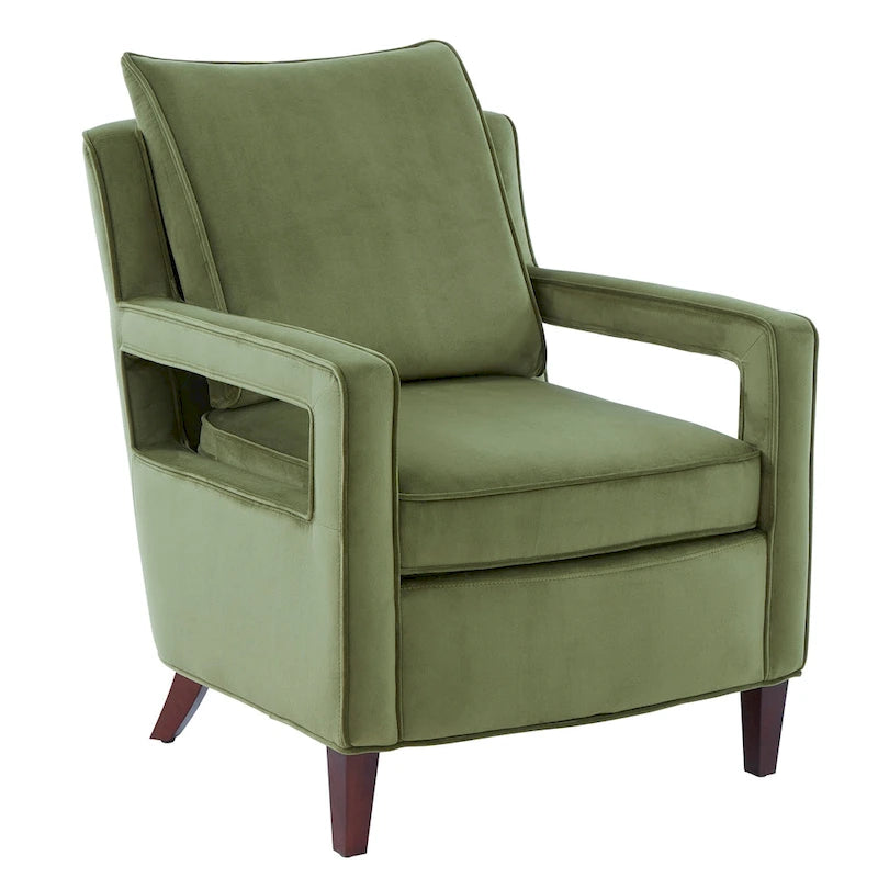 Modern Velvet Accent Armchair with Spring Foam Seat