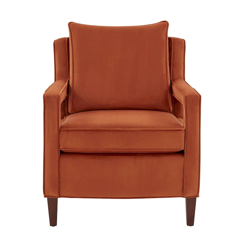 Modern Velvet Accent Armchair with Spring Foam Seat