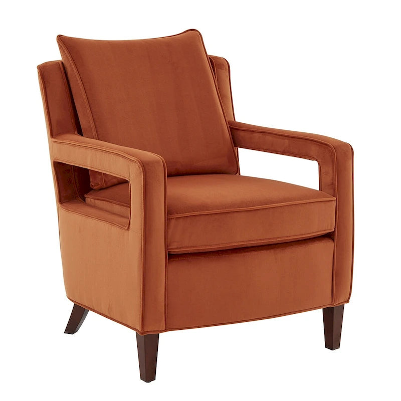 Modern Velvet Accent Armchair with Spring Foam Seat