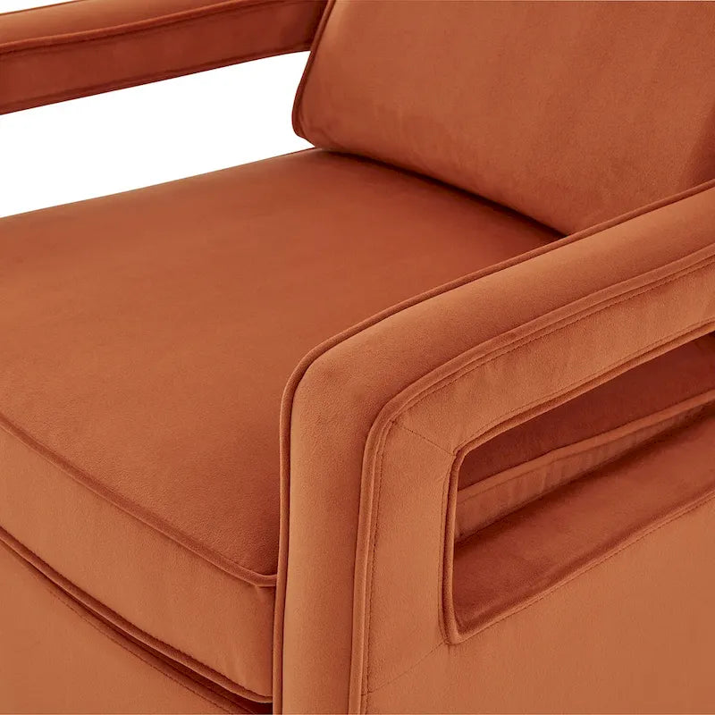 Modern Velvet Accent Armchair with Spring Foam Seat