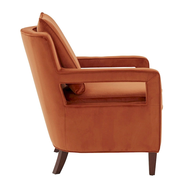 Modern Velvet Accent Armchair with Spring Foam Seat