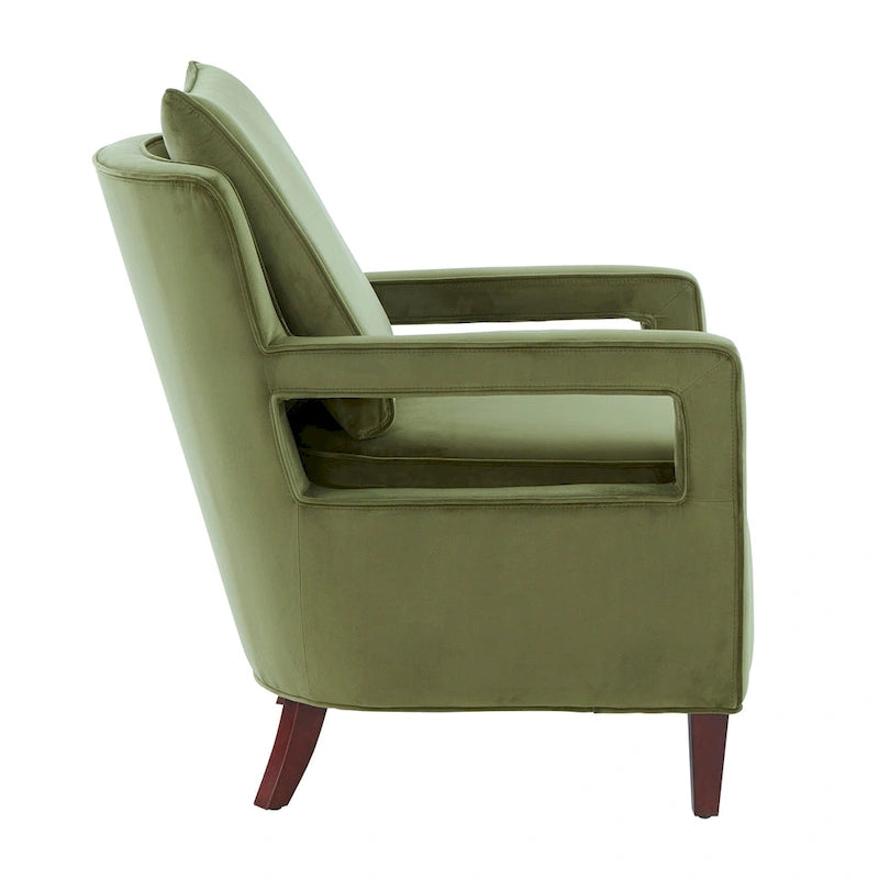 Modern Velvet Accent Armchair with Spring Foam Seat