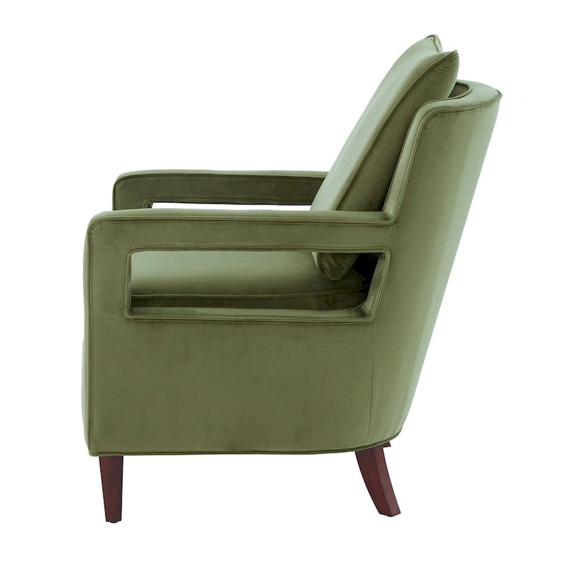Modern Velvet Accent Armchair with Spring Foam Seat