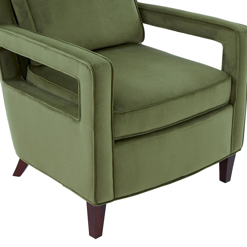 Modern Velvet Accent Armchair with Spring Foam Seat