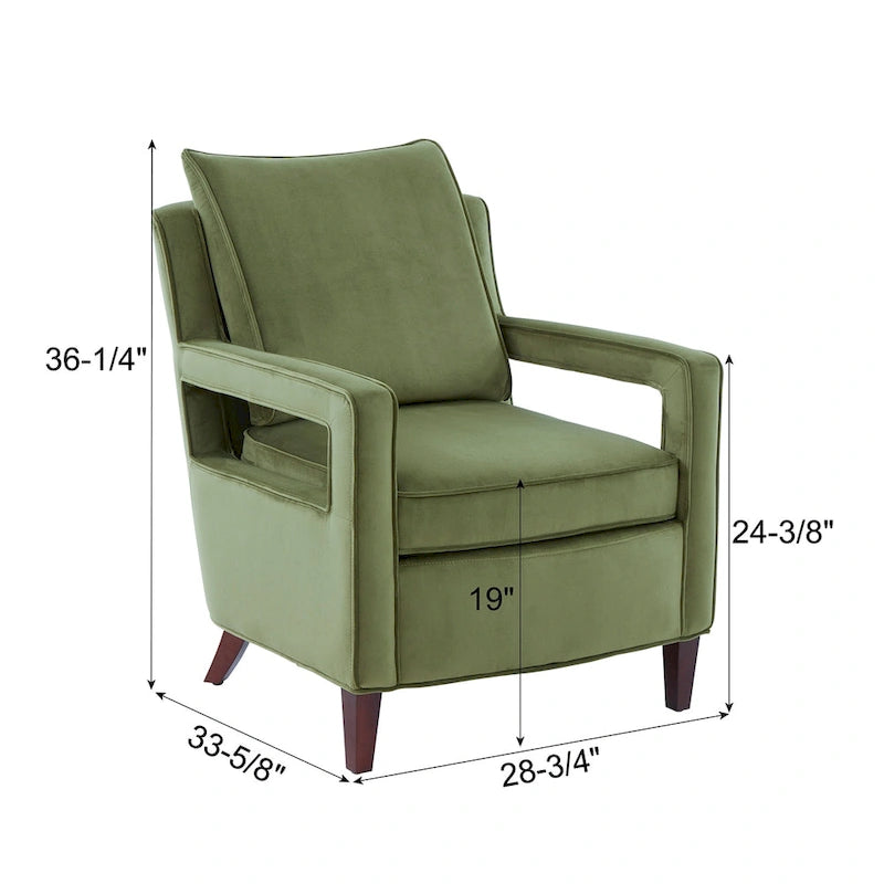 Modern Velvet Accent Armchair with Spring Foam Seat