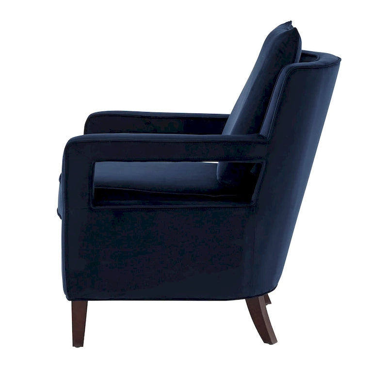 Modern Velvet Accent Armchair with Spring Foam Seat