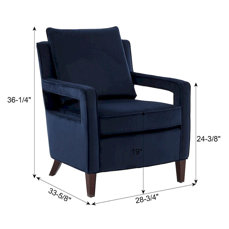 Modern Velvet Accent Armchair with Spring Foam Seat