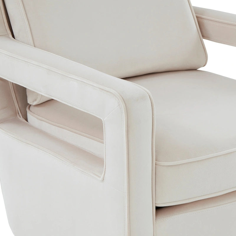 Modern Velvet Accent Armchair with Spring Foam Seat
