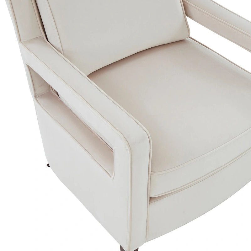 Modern Velvet Accent Armchair with Spring Foam Seat