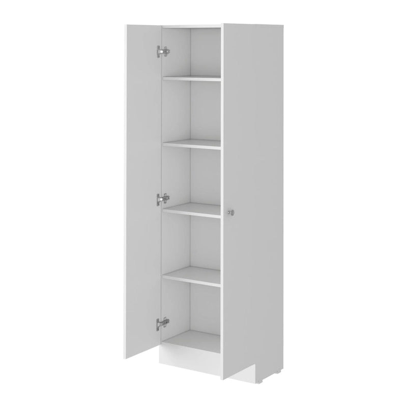 Tall Double Door Storage Cabinet with 5 Interior Shelves