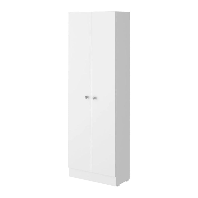 Armoire de rangement haute à double porte avec 5 étagères intérieures