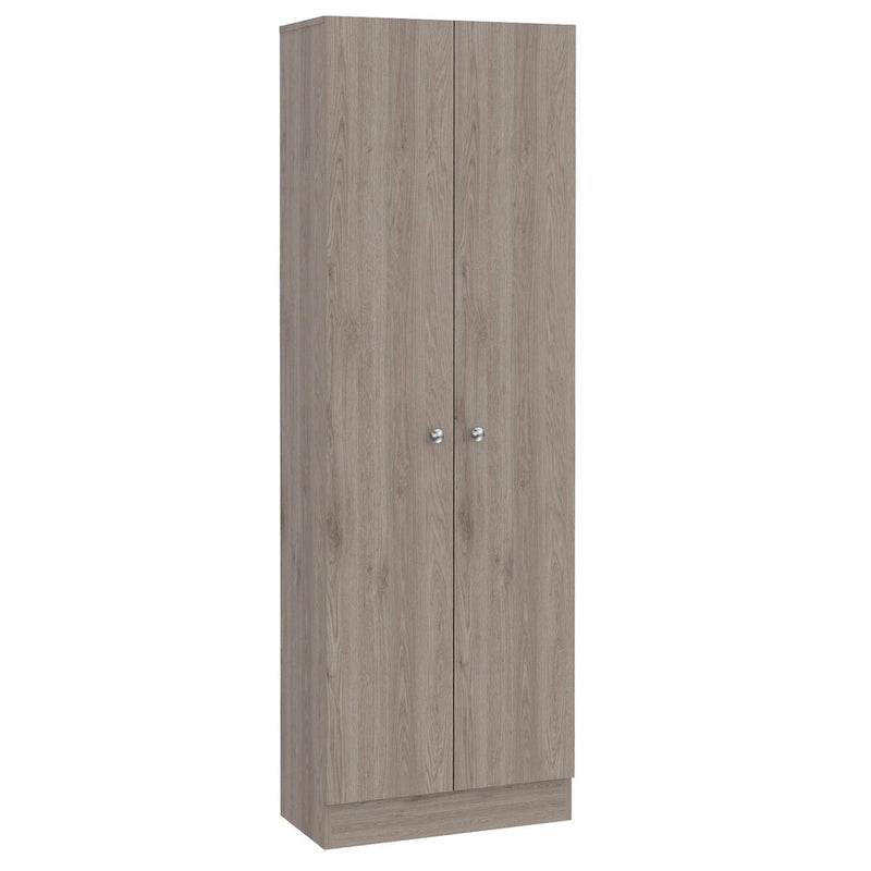 Armoire de rangement haute à double porte avec 5 étagères intérieures