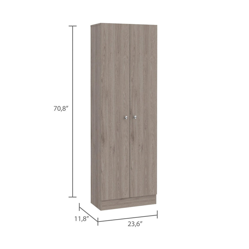 Armoire de rangement haute à double porte avec 5 étagères intérieures
