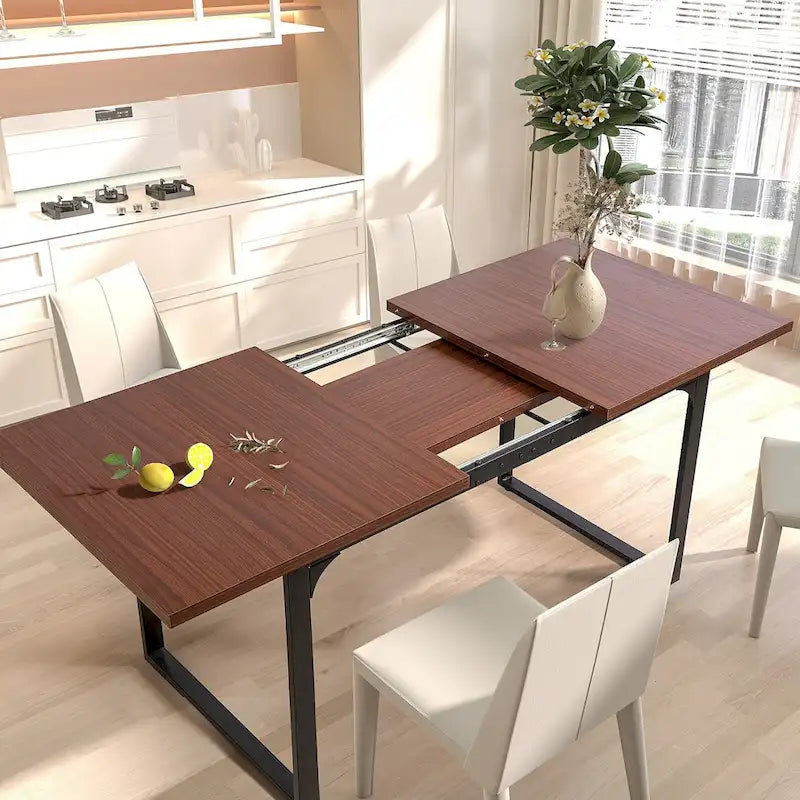 Modern Rectangular MDF Dining Table with Water-Resistant Surface