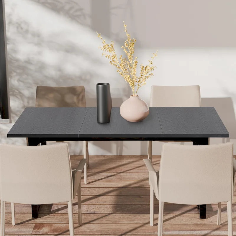Modern Rectangular MDF Dining Table with Water-Resistant Surface