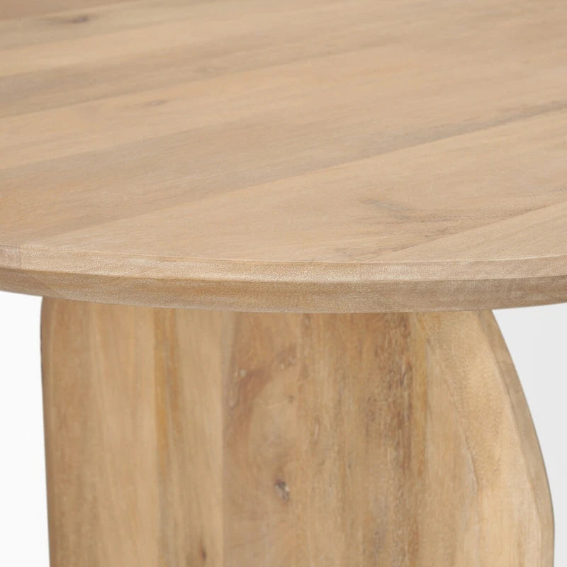 Oval Solid Mango Wood Dining Table with Arched Legs — Seats 6