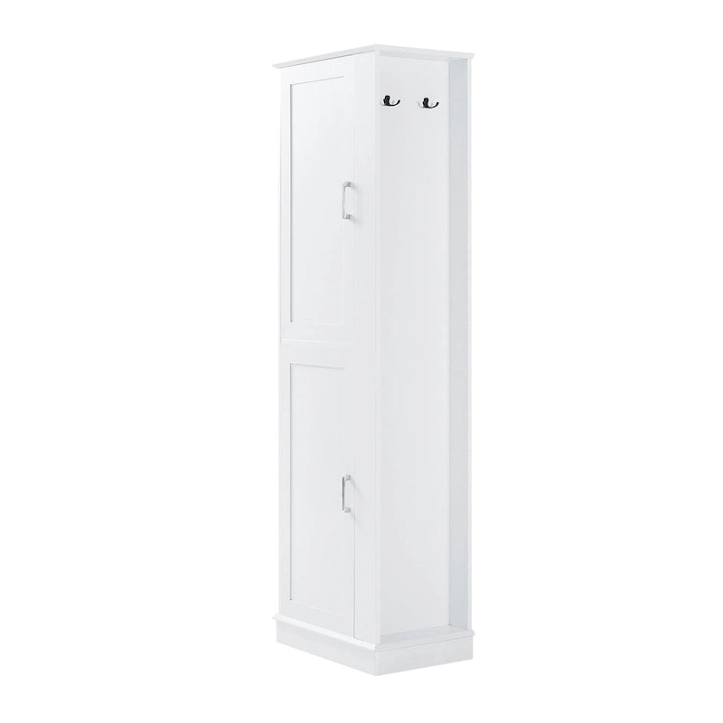 Freestanding Bathroom Storage Cabinet with Adjustable Shelves & Side Hook