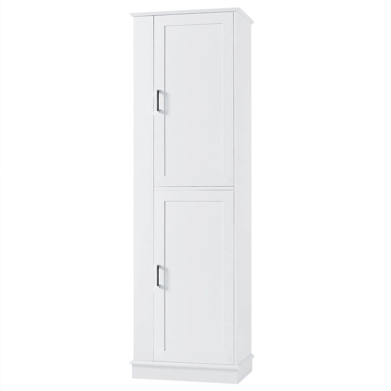 Freestanding Bathroom Storage Cabinet with Adjustable Shelves & Side Hook
