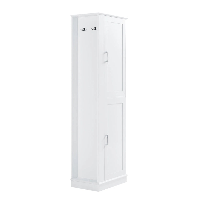 Freestanding Bathroom Storage Cabinet with Adjustable Shelves & Side Hook